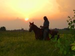 Reiter vor Sonnenuntergang